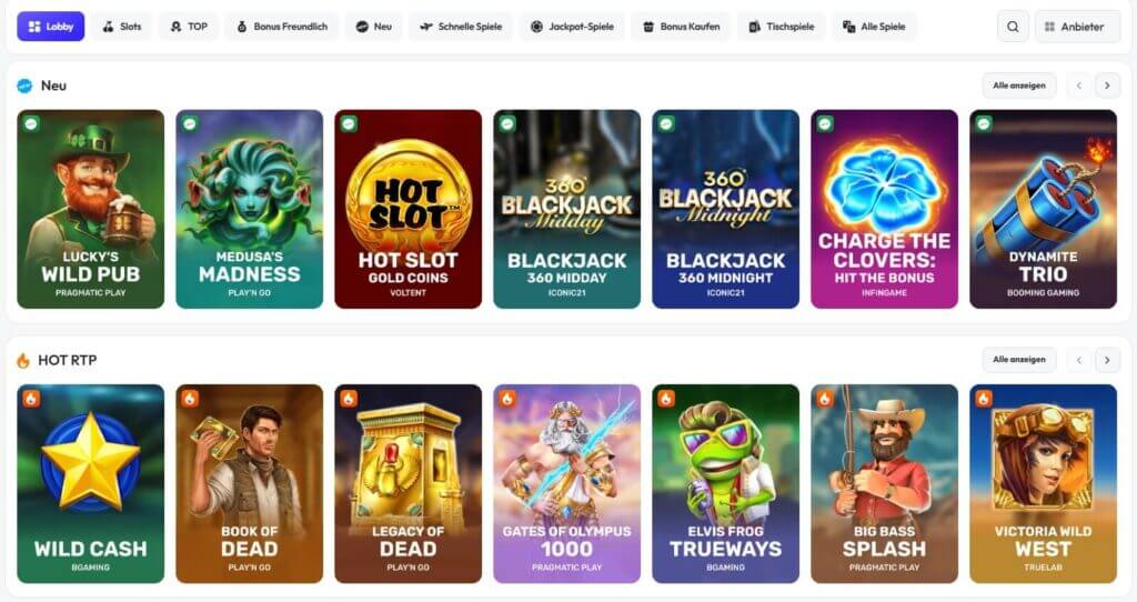 Slots im Spinrise Casino
