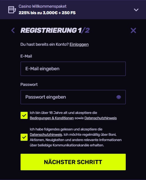 Die Anmeldung im Sportuna Casino ist einfach und schnell. Beachten Sie jedoch, dass in der Regel eine vollständige Überprüfung verfolgt wird, was bedeutet, dass Sie möglicherweise Dokumente einreichen müssen, um Ihr Alter, Ihren Wohnsitz und Ihr Einkommen nachzuweisen. Es kann auch notwendig sein, den Nachweis zu erbringen, dass Ihre Bankkonten auf Ihren Namen eingetragen sind.