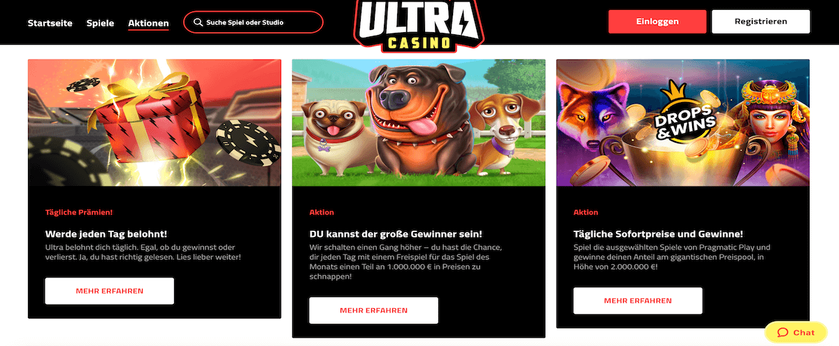 UltraCasino Promotionen UltraCasino Angebote