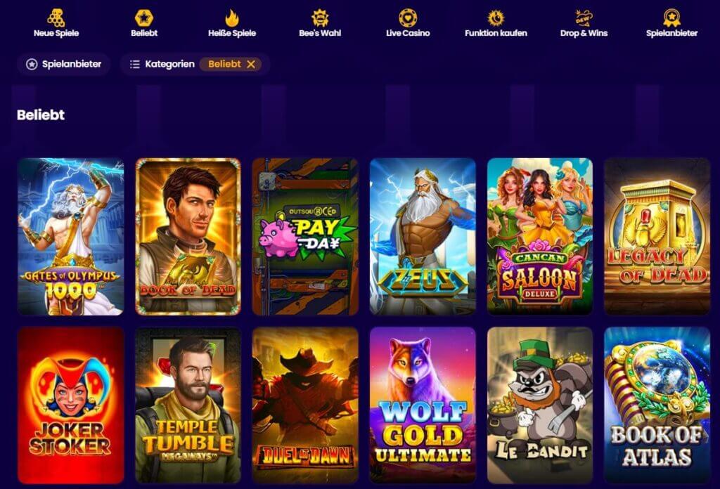 Slots im Wazbee Casino